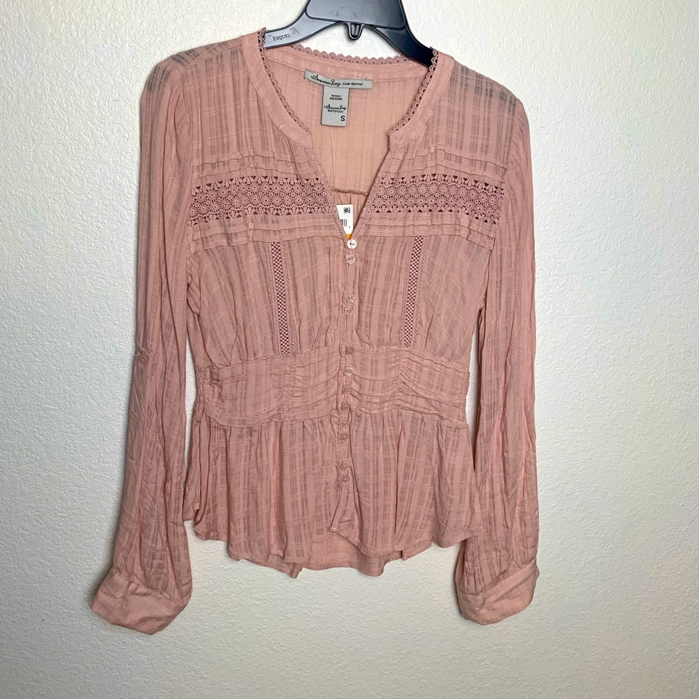 Pink Button Down Blouse